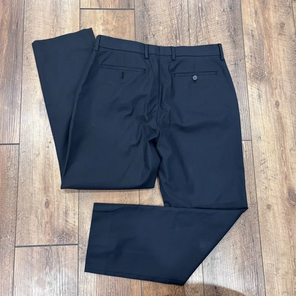 BANANA REPUBLIC Mens 33x30 Slim Fit Stretch Cotton Dress Pant Black  S/795787-00